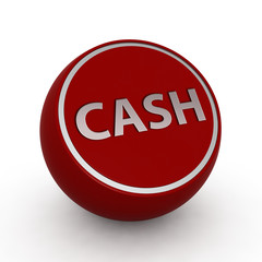 Cash circular icon on white background