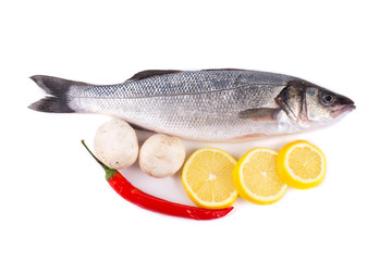 Fresh seabass with lemon.