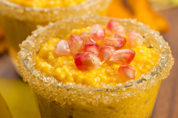 pumpkin pudding with tapioca pearls