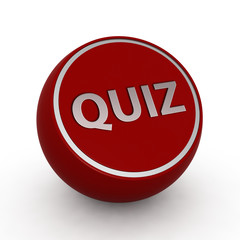 Quiz circular icon on white background