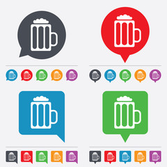 Glass of beer sign icon. Alcohol drink symbol.