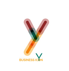 Minimal line font design, letter Y