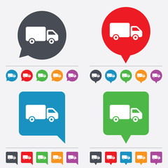 Delivery truck sign icon. Cargo van symbol.