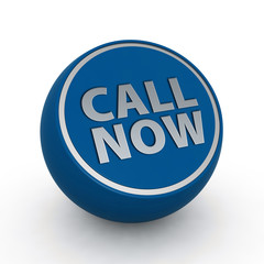 call now circular icon on white background