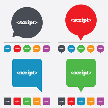 Script sign icon. Javascript code symbol.