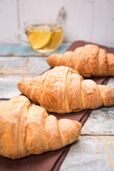 croissant with tea