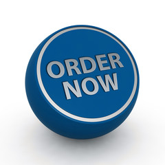 Order now circular icon on white background