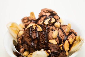 Salted Peanuts on Ice Cream Sundae
