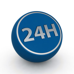 24 hours circular icon on white background