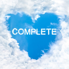 Fototapeta premium complete word inside love cloud blue sky only