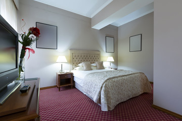 Hotel bedroom interior 