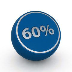 Sixty percent circular icon on white background