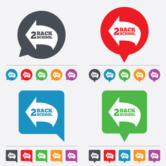 Back to school sign icon. Back 2 school symbol.