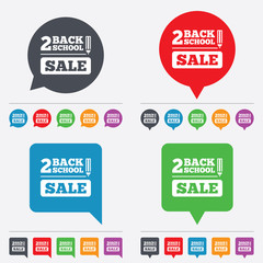 Fototapeta premium Back to school sign icon. Back 2 school symbol.
