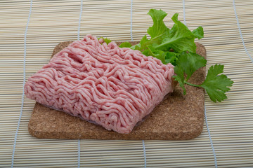 Raw minced pork meat