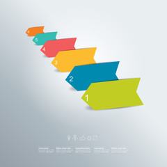 Colorful arrows diagram with text fields. Infographic vector.
