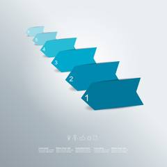 Timeline template. Text fields arrows. Vector background.
