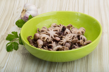 Boiled octopus