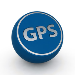 Gps circular icon on white background