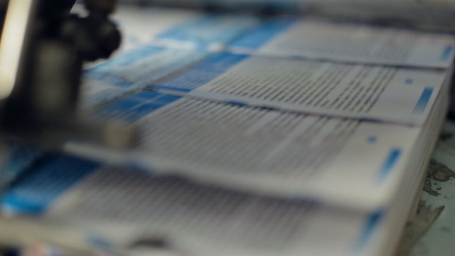 Close-up of the special machines for printing in process