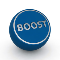 Boost circular icon on white background