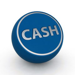 Cash circular icon on white background