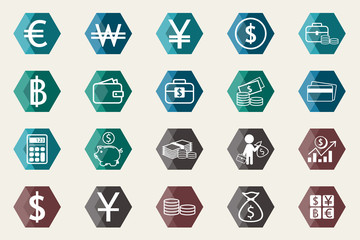 Money exchange Icon set