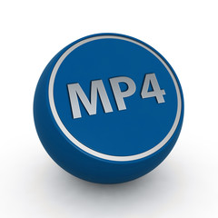 MP4 circular icon on white background