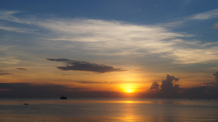 Fototapeta premium Beauty landscape with sunrise over sea