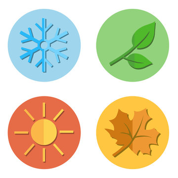 Vector Set of Seasons Icons.