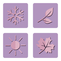 Vector Set of Seasons Icons.