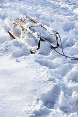 Sledges in deep snow