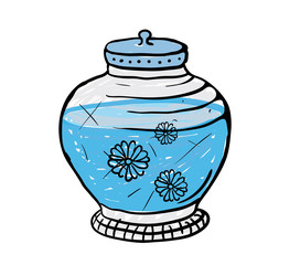 pot with water, vector illustration