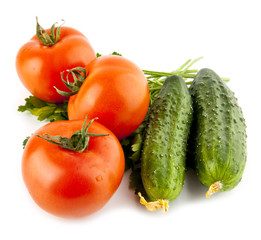 cucumbers and tomatoes