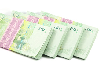 Thai money on white background