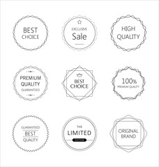 Minimalistic premium quality badge set