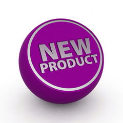 new product circular icon on white background