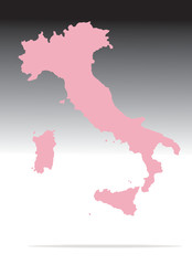 mappa mondo italia rosa
