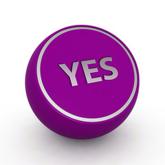 yes circular icon on white background