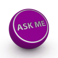 ask me circular icon on white background