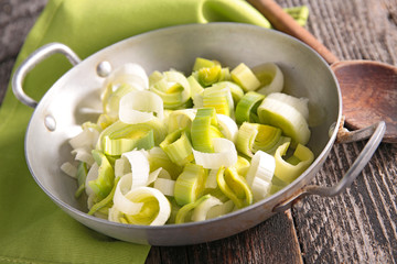 leek in pan