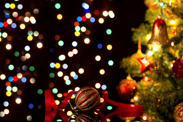 christmas ball on abstract light background