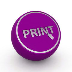 Print circular icon on white background