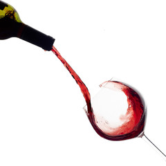 Wine. Glass and Bottle. Splash