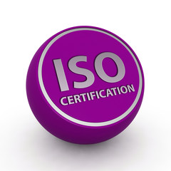 Iso certification circular icon on white background