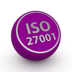 Iso 27001 circular icon on white background