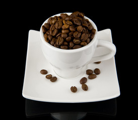 cup of coffee with grains