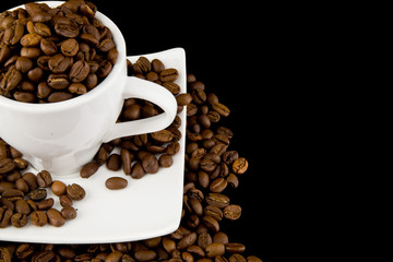 cup of coffee with grains