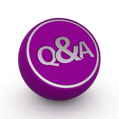 Q&A  circular icon on white background