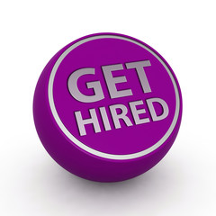 Get hired circular icon on white background